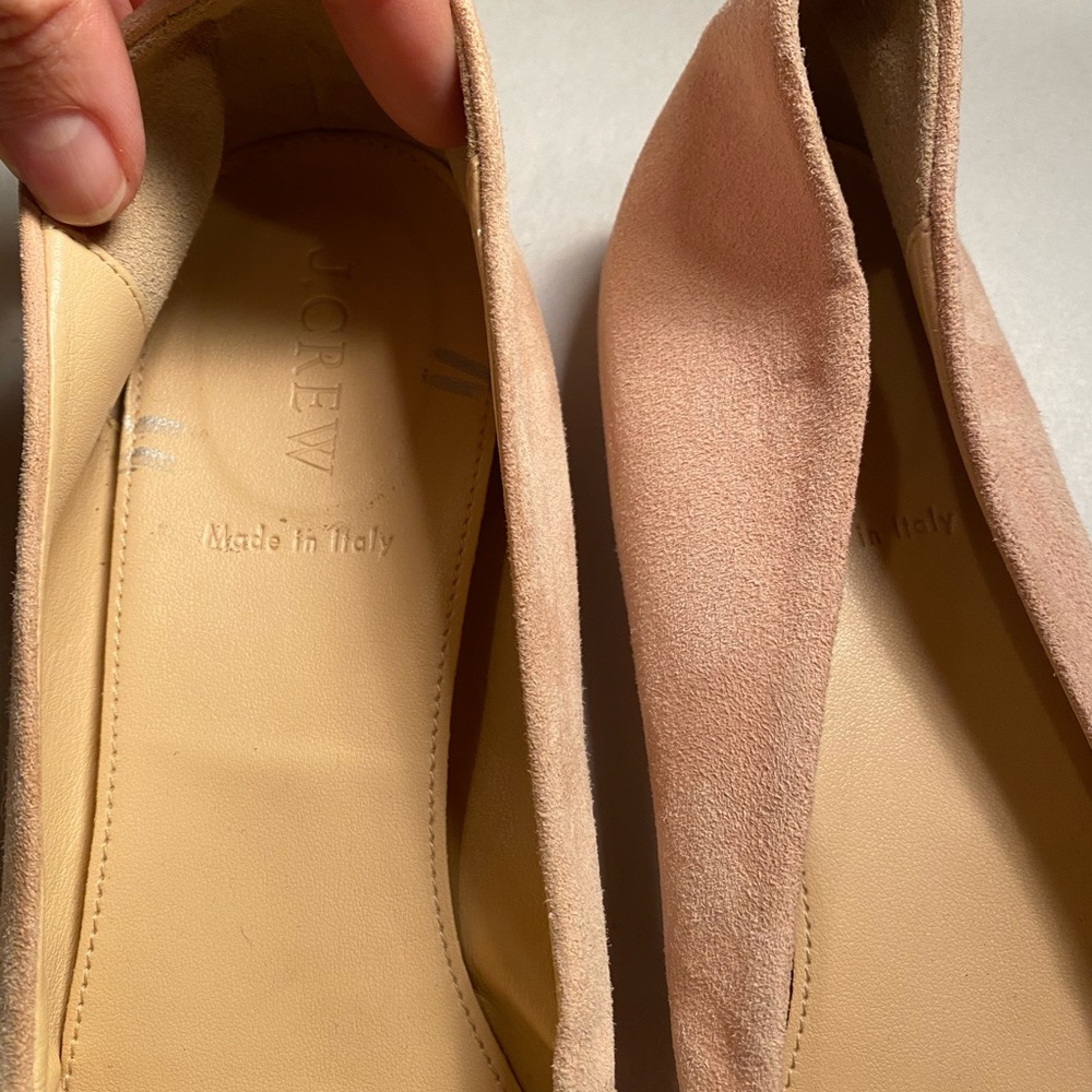Pretty J Crew light pink suede Cece ballet flats, sz 10 - Picture 5 of 8